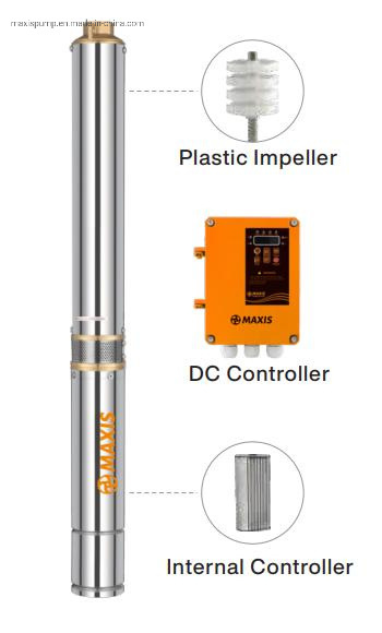 48V DC Multi Stage High Pressure Deep Well Borehole Submersible Solar Pump with MPPT Controller