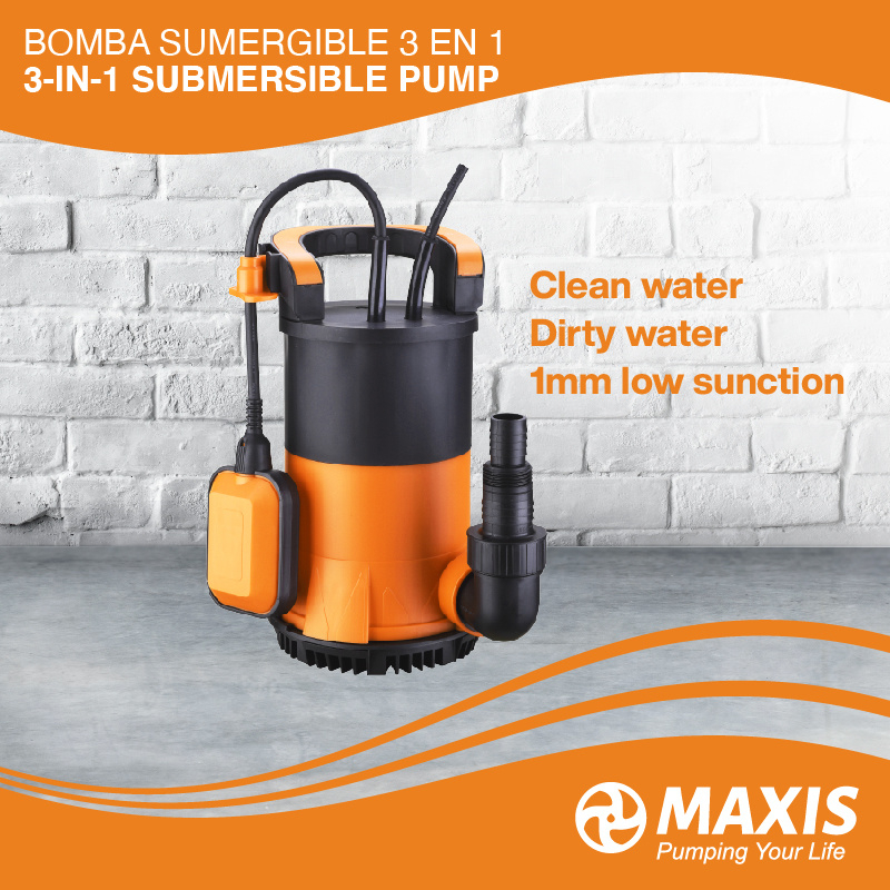 3 in 1 Multi Function Clean Dirty Low Suction Plastic Submersible Pump for Barrel and Cellars