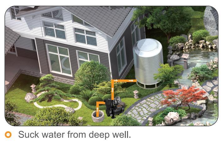 250W Casting Iron Automatic Surface Pump with High Pressure and Irrigation