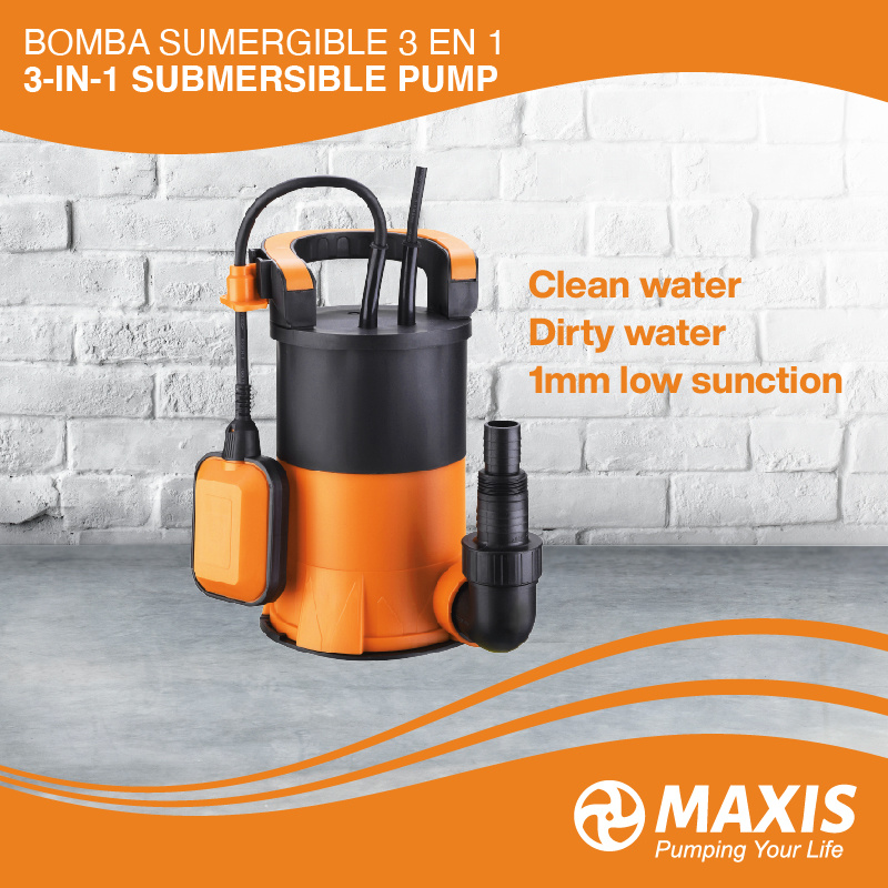 3 in 1 Multi Function Clean Dirty Low Suction Plastic Submersible Pump for Barrel and Cellars