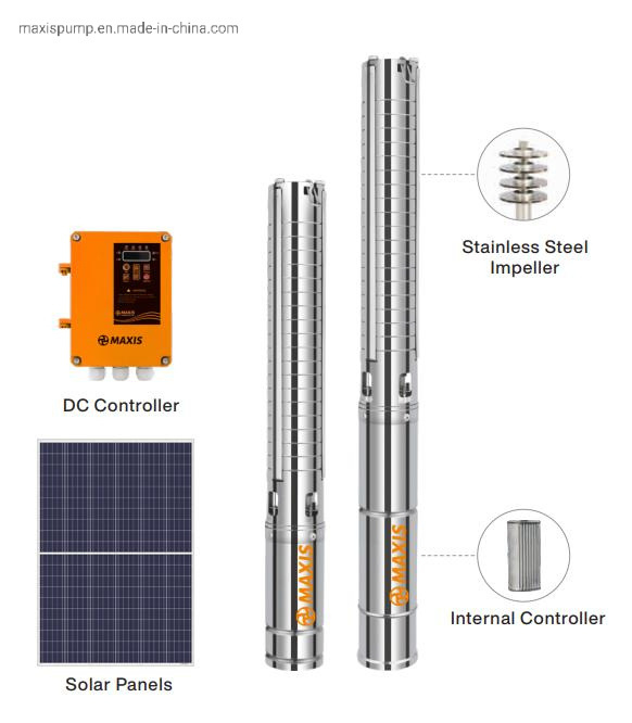 DC High Pressure Solar Deep Well Pumps Borehole Pump for Solar System Irrigation