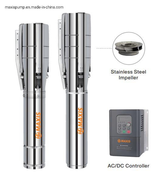 Electric DC AC Compatible Solar Panel Borehole Deep Well Water Pumps with MPPT Controller