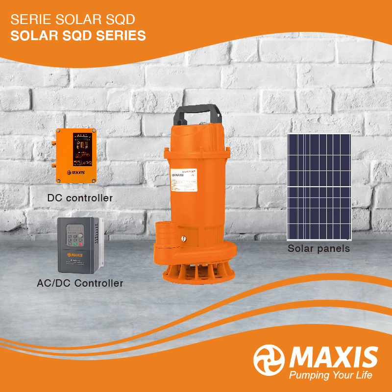 Casting Iron Big Flow Solar Panel Dirty Water Submersible Solar Pump for Irrigation