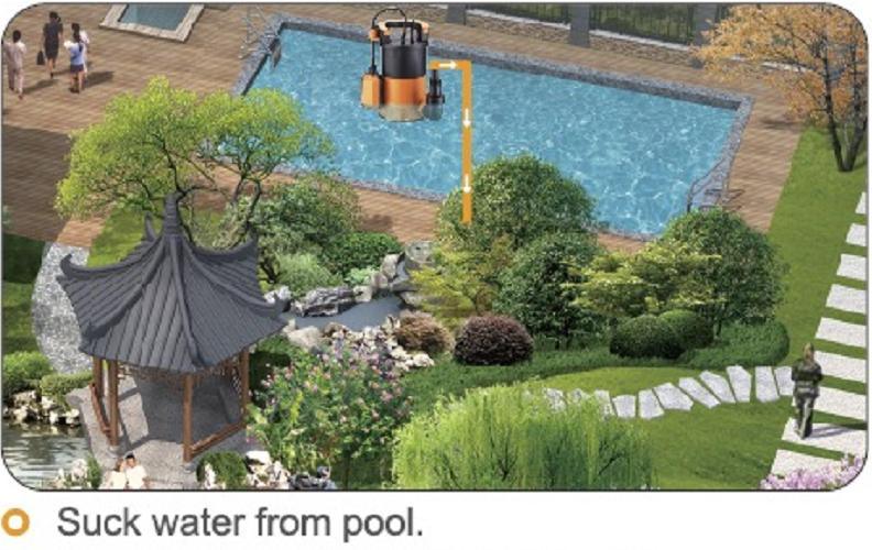 Plastic Electric High Flow Low Suction Small Water Pump for Swimming Pool