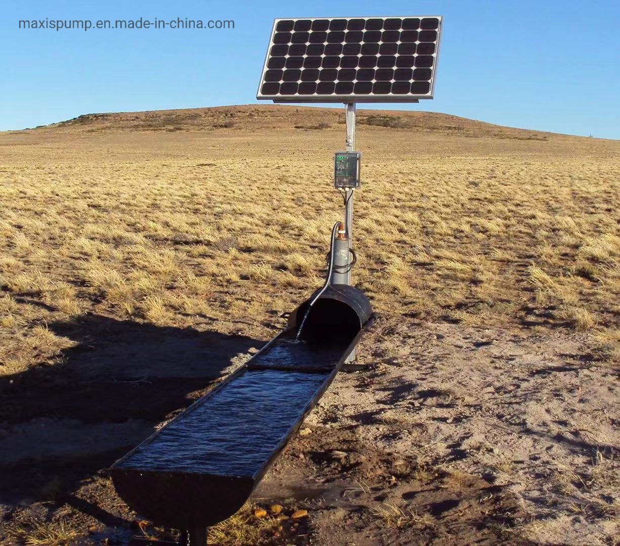 Maxis High Flow AC/DC Solar Submersible Water Pump Electric Use for Deep Well with MPPT Controller