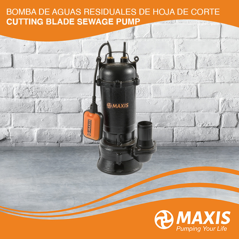 China High Quality Submersible Water Sewage Pump with High Flow Rate and Cutting Blade